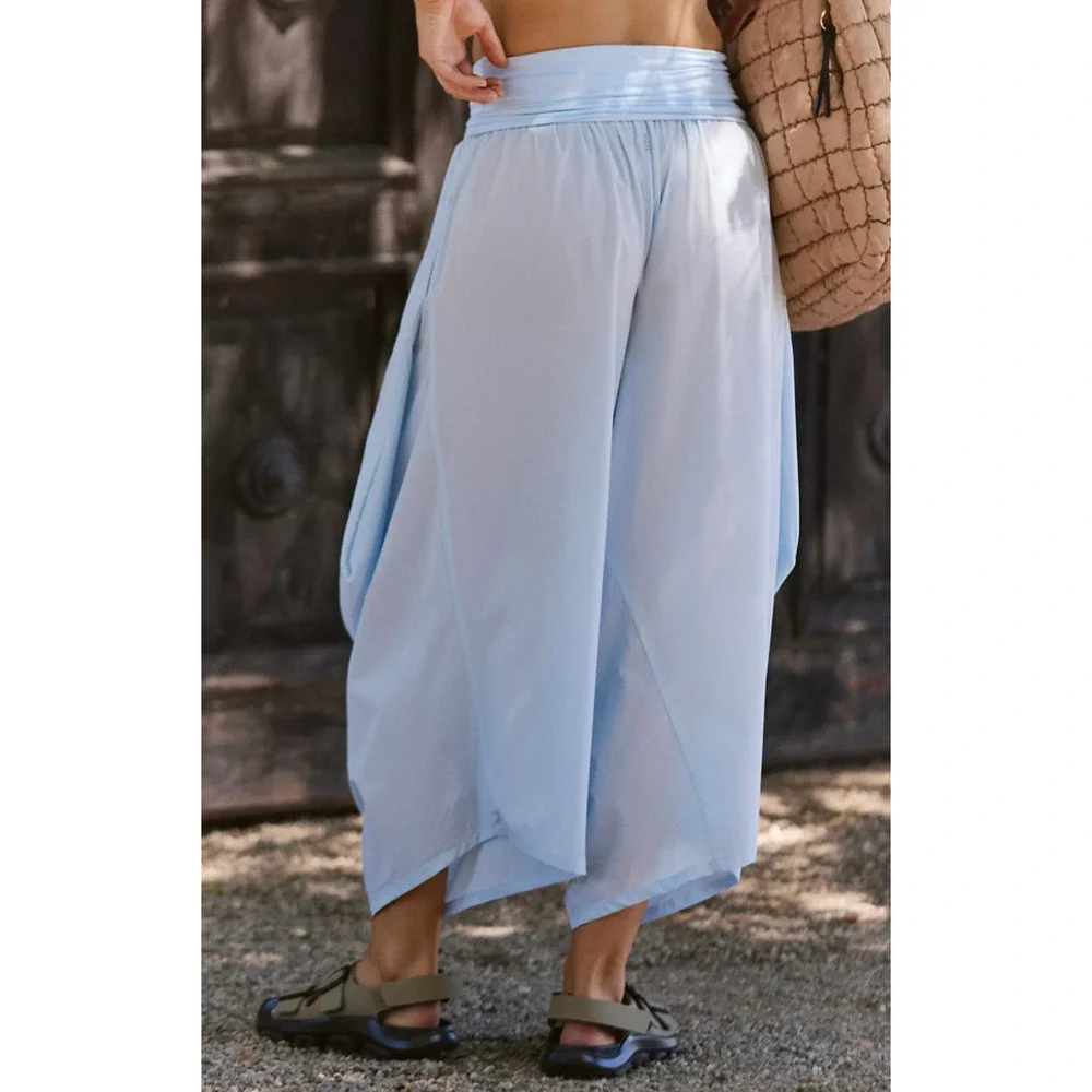 FREE PEOPLE FP MOVEMENT BLUE WAY BACK CONVERTIBLE ONE PIECE PANTS JUMPSUIT SZ S